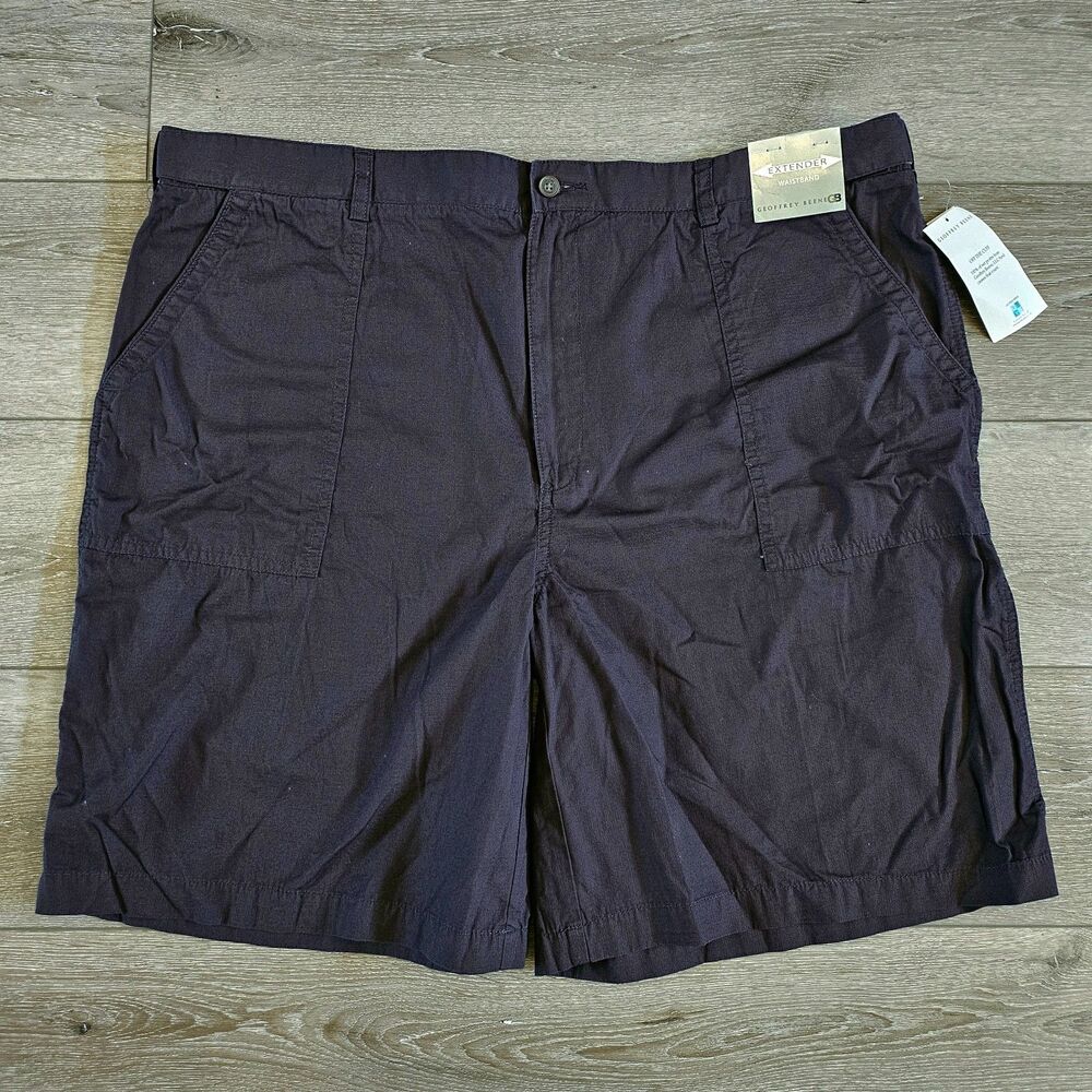 NWT Geoffrey Beene Extender Waistband Shorts Sz 44 Black Outdoor Ripstop 9.5"